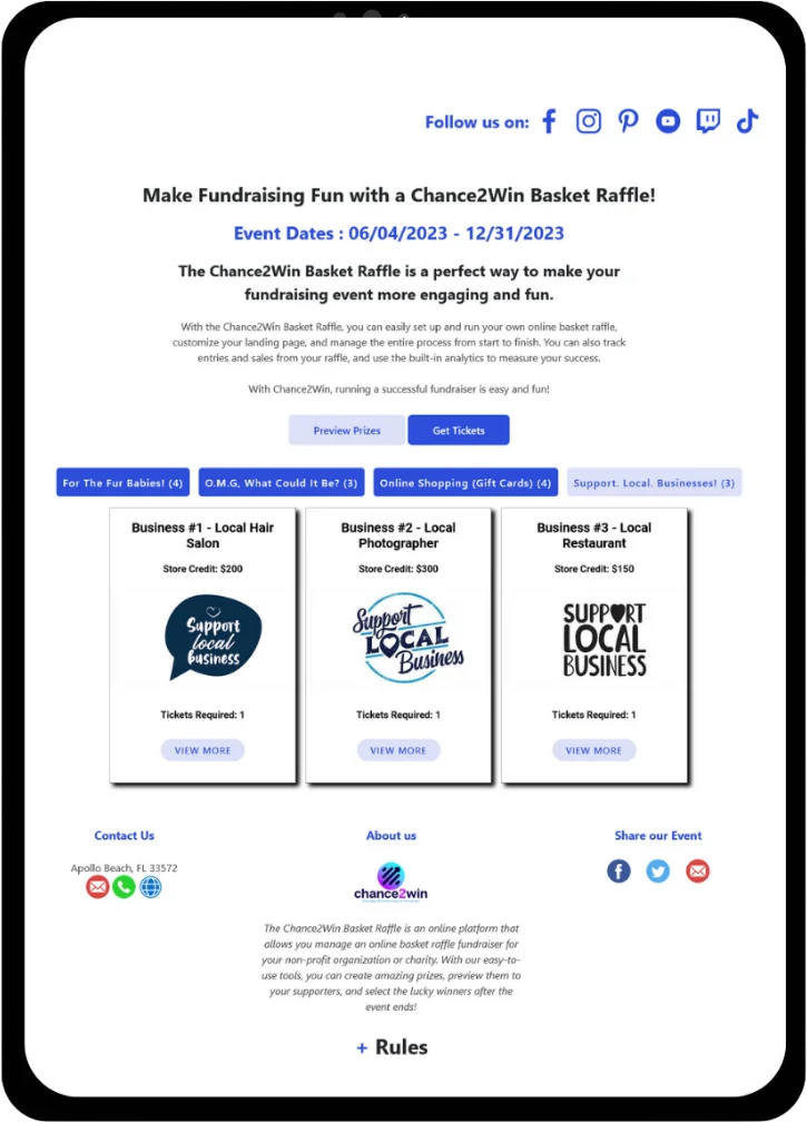 Basket Raffle Demo